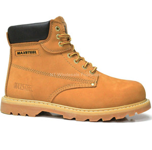 Maxsteel men's lace up safety boots MS06 in honey colour, men's steel toe cap and goodyear welted sole work boots Maxsteel men's lace up safety boots MS06 in honey colour, men's steel toe cap and goodyear welted sole work boots