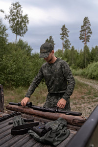 Harkila NOCTYX Camouflage Long Sleeve T Shirt, men's black camouflage top for hunting Harkila NOCTYX Camouflage Long Sleeve T Shirt, men's black camouflage top for hunting