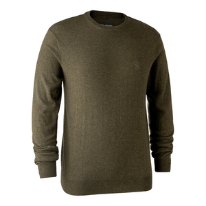 Deerhunter men's Kingston knit jumper with O neck 8348 in Cypress, made with machine washable merino wool. Deerhunter men's Kingston knit jumper with O neck 8348 in Cypress, made with machine washable merino wool.