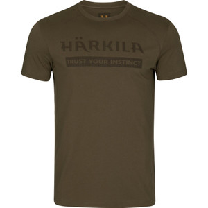 Harkila Men's Logo Short Sleeve T Shirt in Willow Green