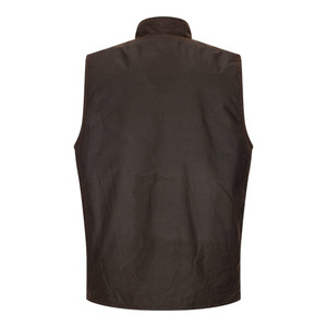 Walker & Hawkes Winchester Wax Gilet in Brown, men's wax country bodywarmer