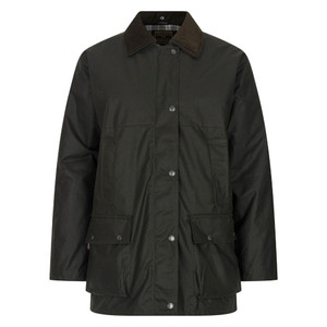 Walker & Hawkes Ladies Kirkstall Wax Padded Jacket in green, women's waterproof wax shooting jacket Walker & Hawkes Ladies Kirkstall Wax Padded Jacket in green, women's waterproof wax shooting jacket