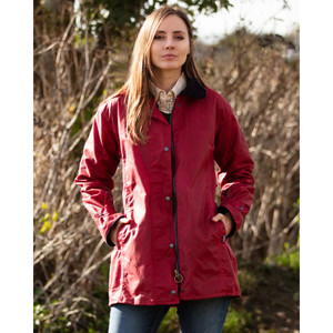 Walker & Hawkes Ladies Victoria Wax Jacket in Red, women's wax country jacket
