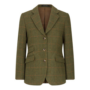 Walker & Hawkes Ladies Derby Tweed Mayland Blazer in dark sage, ladies smart tweed blazer Walker & Hawkes Ladies Derby Tweed Mayland Blazer in dark sage, ladies smart tweed blazer