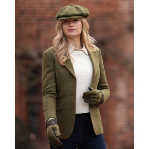 Walker & Hawkes Ladies Derby Tweed Mayland Blazer in dark sage, ladies smart tweed blazer Walker & Hawkes Ladies Derby Tweed Mayland Blazer in dark sage, ladies smart tweed blazer