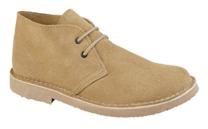 Roamers Round Toe Desert Boots in Stone Suede