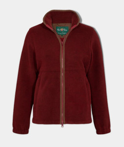 Alan Paine Ladies Aylsham Fleece Jacket Bloodstone, women's country fleece jacket in burgundy