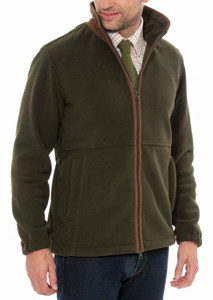 Alan Paine Men's Aylsham Fleece Jacket in Green, men's country fleece jacket