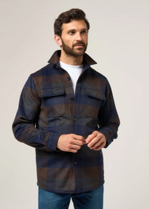 Alan Paine Ripley Plaid Shacket Navy