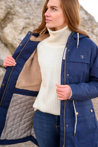 Lighthouse ladies Isobel Waterproof coat, women's three quarter length jacket with sherpa lining Lighthouse ladies Isobel Waterproof coat, women's three quarter length jacket with sherpa lining