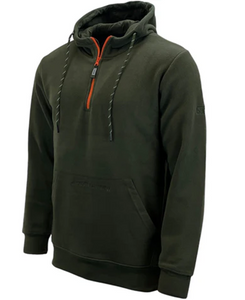 Game Trail Fleece Hoodie in green, men's quarter zip fleece pullover