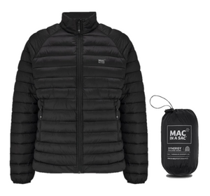 Mac in a Sac Synergy Packable Insulated Jacket in black, men's lightweight padded jacket