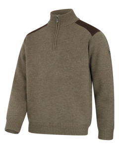 Hoggs of Fife Hebrides 2 Quarter Zip pullover, men's country jumper in green Hoggs of Fife Hebrides 2 Quarter Zip pullover, men's country jumper in green