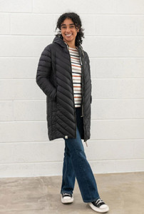 Lighthouse Ladies Laurel Coat in Black, women's three quarter length quilted jacket Lighthouse Ladies Laurel Coat in Black, women's three quarter length quilted jacket