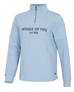 Hoggs Of Fife ladies dumfries 1/4 zip sweatshirt in plain blue, polycotton jumper. Hoggs Of Fife ladies dumfries 1/4 zip sweatshirt in plain blue, polycotton jumper.