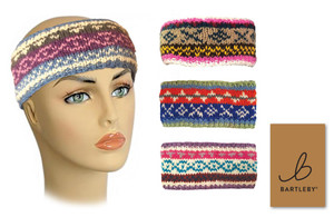 Bartleby Sherpa Fleece Lined Wool Blend Head Band in Fair Isle pattern Bartleby Sherpa Fleece Lined Wool Blend Head Band in Fair Isle pattern