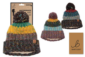 Bartleby Waterproof Sherpa Fleece Lined Hat, women's Winter bobble hat