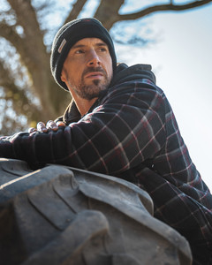 Hoggs of Fife Granite Hooded Work Fleece in black check