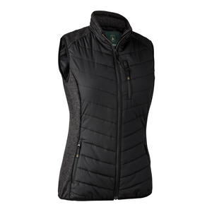 Deerhunter Lady Caroline Padded Waistcoat in black, women's quilted country gilet