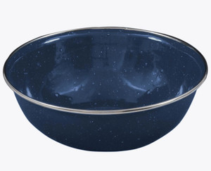 Highlander Deluxe Camping Enamel Set in navy, enamel bowl, plate and mug