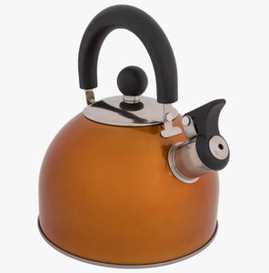 Highlander Deluxe Whistling Camping Kettle in orange Highlander Deluxe Whistling Camping Kettle in orange