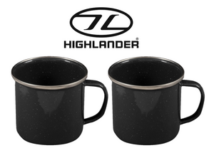 Highlander Deluxe Enamel Camping Mug in black Highlander Deluxe Enamel Camping Mug in black