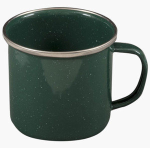 Highlander Deluxe Enamel Camping Mug in green Highlander Deluxe Enamel Camping Mug in green