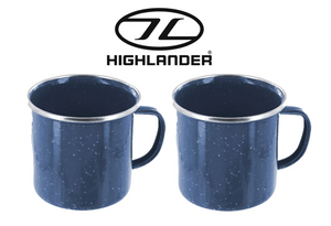 Highlander Deluxe Enamel Camping Mug in navy
