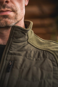 The Seeland Fleece Waistcoat in Pine Green, lightly padded on the chest area. The Seeland Fleece Waistcoat in Pine Green, lightly padded on the chest area.