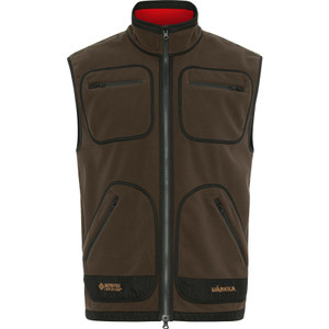 Harkila Kamko Fleece Waistcoat, men's reversible fleece waistcoat in brown and red