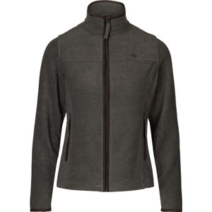 Seeland Ladies Woodcock Ivy fleece jacket in Dark Grey Melange, with faux suede trimming. Seeland Ladies Woodcock Ivy fleece jacket in Dark Grey Melange, with faux suede trimming.
