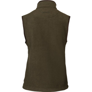 Seeland Ladies Woodcock Ivy fleece waistcoat in Pine Green Melange, faux suede details.
