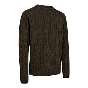 Deerhunter men's Randall O-neck knit jumper in Art Green 376. Deerhunter men's Randall O-neck knit jumper in Art Green 376.