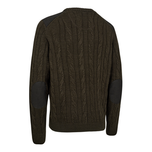 Deerhunter men's Randall O-neck knit jumper in Art Green 376. Deerhunter men's Randall O-neck knit jumper in Art Green 376.
