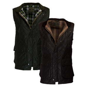 Walker & Hawkes Lincoln Wax Diamond Quilted Gilet, men's country wax waistcoat