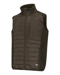 Hoggs Of Fife Melville Hybrid Gilet in Dark Forest Marl. Hoggs Of Fife Melville Hybrid Gilet in Dark Forest Marl.
