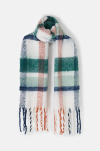 Lighthouse Ladies Scarf in Sage, Rust and Navy.