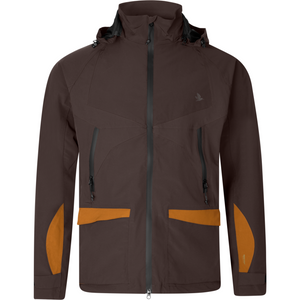 Seeland Dog Active Jacket in dark brown, men's stretch fabric waterproof dog sports jacket