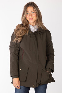 Rydale Ladies Gembling Dry Coat, women's waterproof country jacket in dark olive