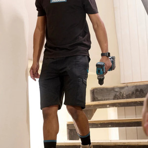 Makita Axis Stretch Shorts in black, men's slim fit comfortable shorts