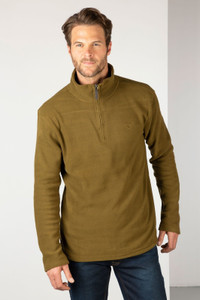Rydale Kelk Overhead Fleece in military green, men's lightweight micro fleece