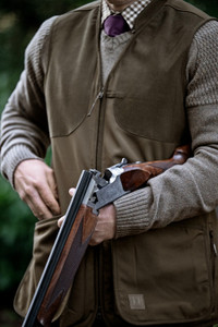 Harkila Sky Shooting Waistcoat, men's shooting waistcoat in green and brown