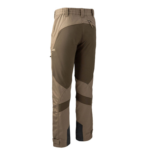 Deerhunter Rogaland stretch trousers with contrast colours in driftwood colour pale brown, lightweight shooting trousers