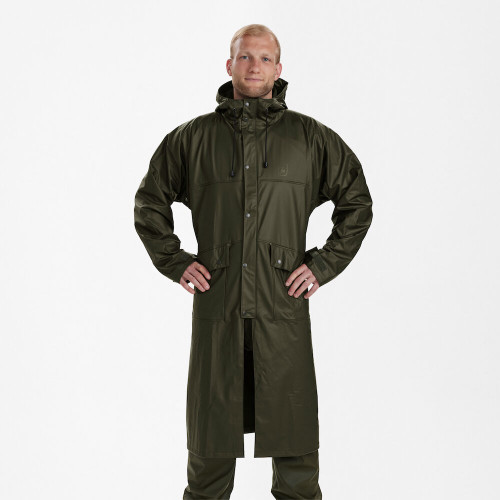 Deerhunter Hurricane Raincoat, men's long waterproof coat