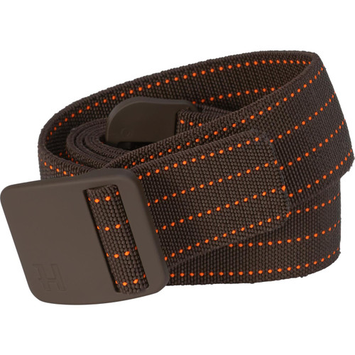 Harkila Wildboar Pro Tech Belt in brown and orange blaze, elasticated webbing belt