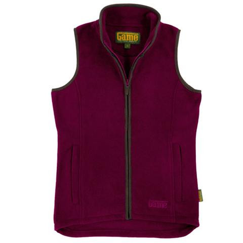 Game ladies Penrith gilet in Rose, women's fleece waistcoat