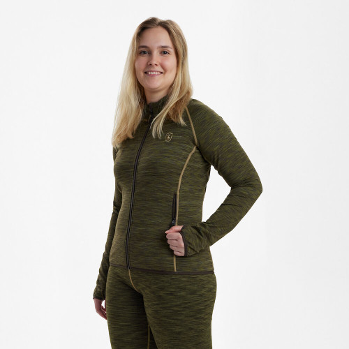 Deerhunter lady insulated fleece in green, women's soft lightweight fleece