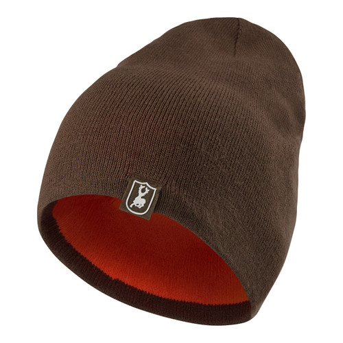 Deerhunter Cumberland Beanie, reversible beanie hat, orange and brown