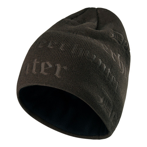 Deerhunter embossed logo hat in brown, beanie hat