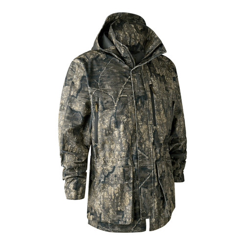 Deerhunter Pro Gamekeeper jacket in Realtree timber camouflage, waterproof and breathable long jacket